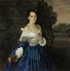 Dame in Blau. Porträt von Ye.M. Martynova